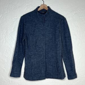 J. McLaughlin Merino Wool Snap Button Short Jacket Women Gray Size Medium